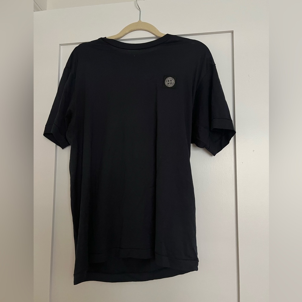 Navy blue stone island tee